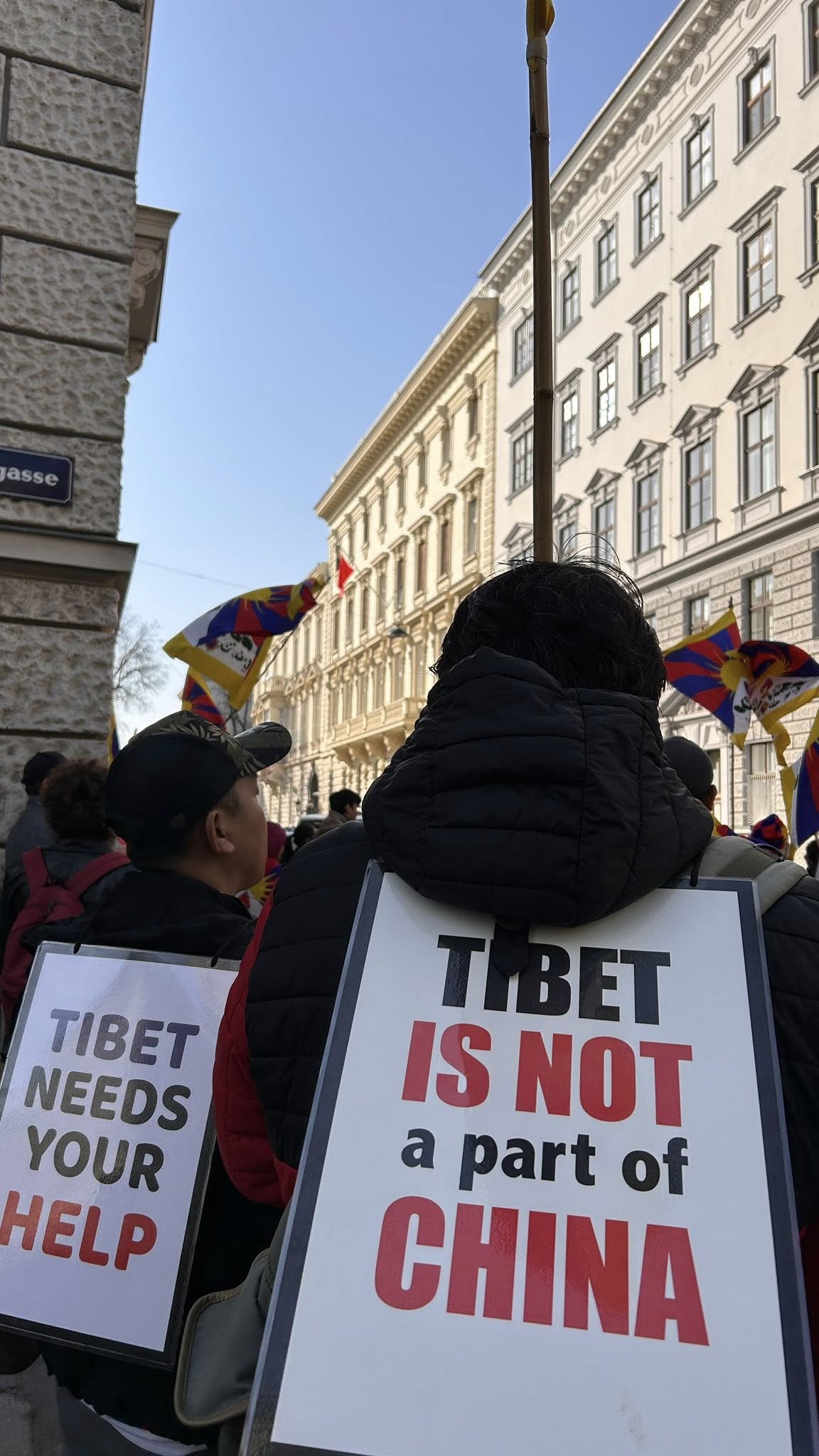 Plakat mit der Aufschrift - Tibet is not a part of China