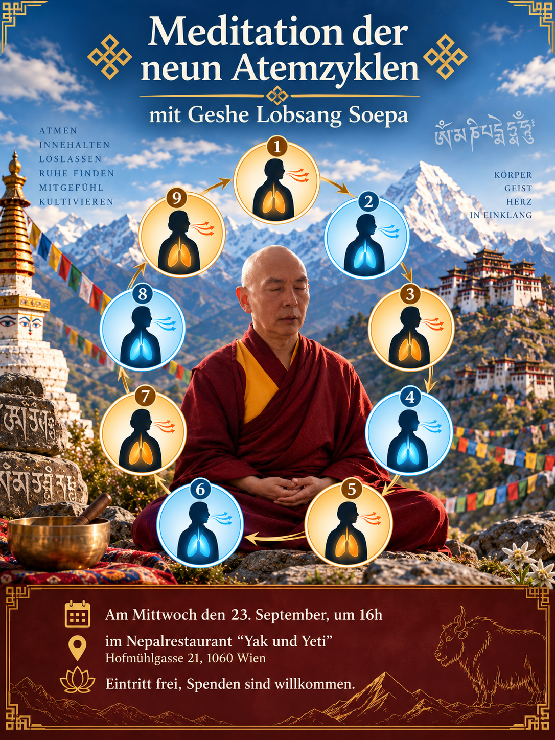 Symbolfoto Atemmeditation - KI generiert