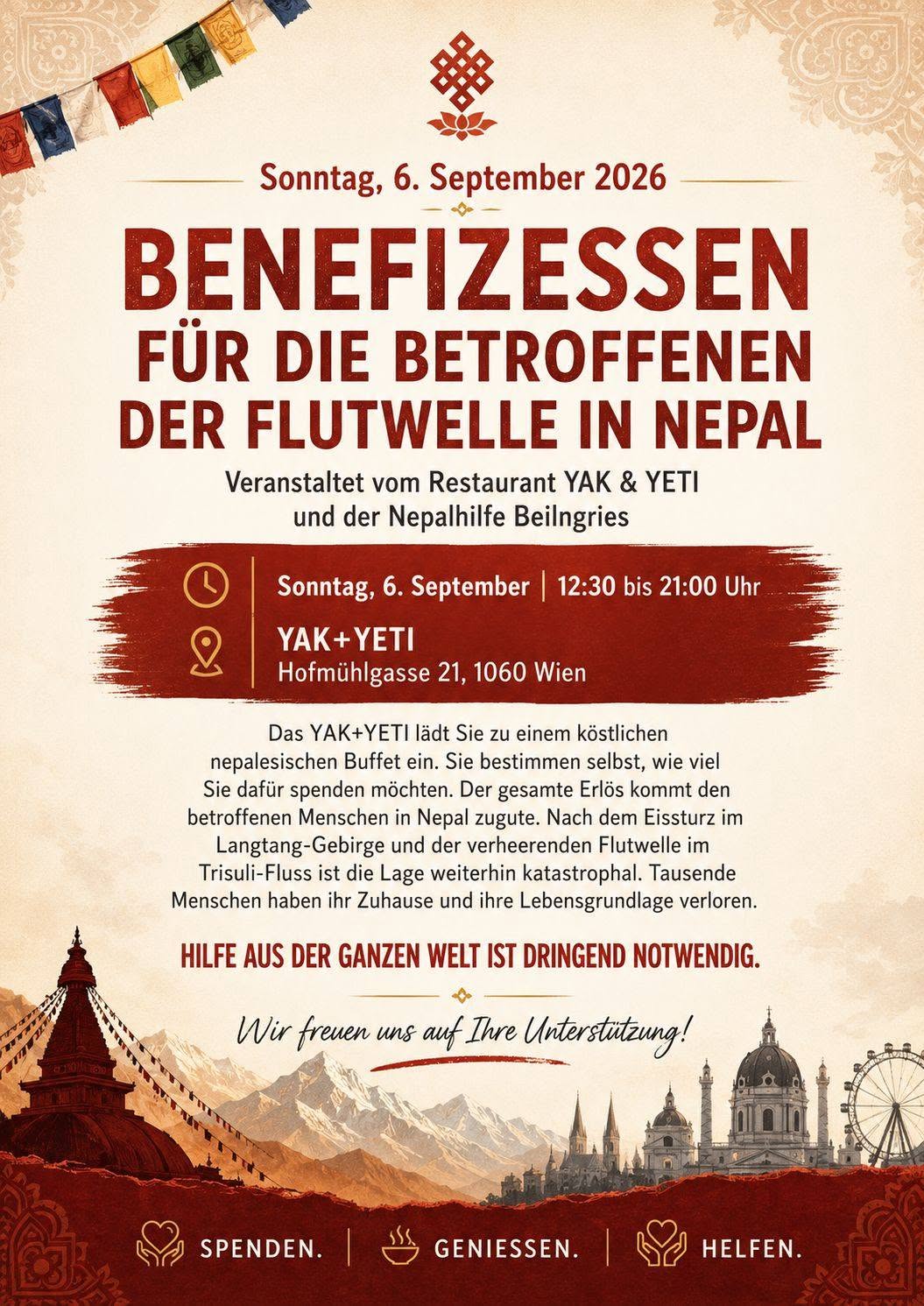Ankündigung Benefizessen Ankündigung Benefizessen